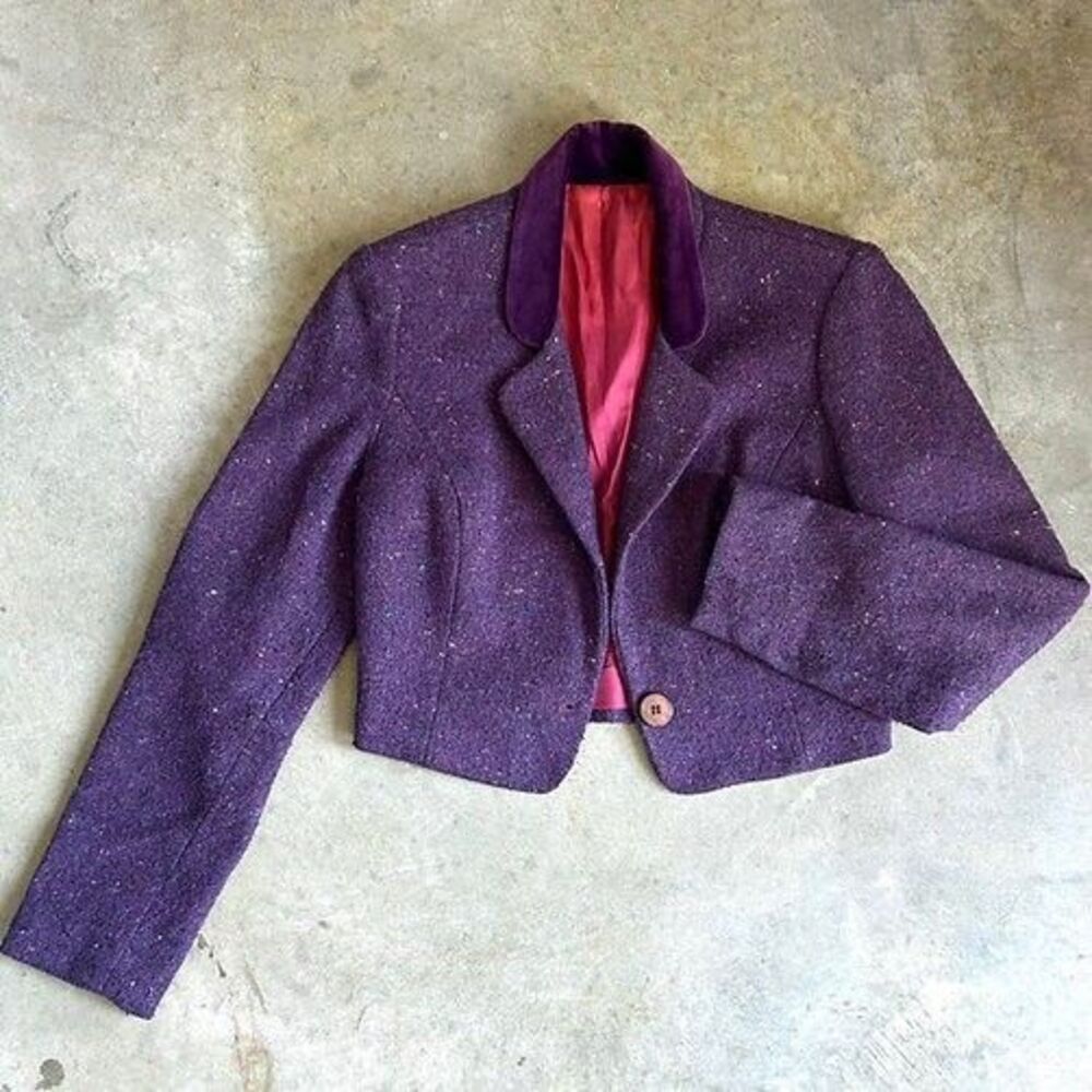 MJ Concepts 70s Purple Tweed Short Blazer USA Union